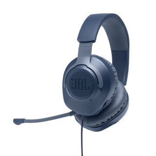 JBL Quantum 100 - Blue - Wired over-ear gaming headset with flip-up mic - Hero Image of JBL Quantum 100